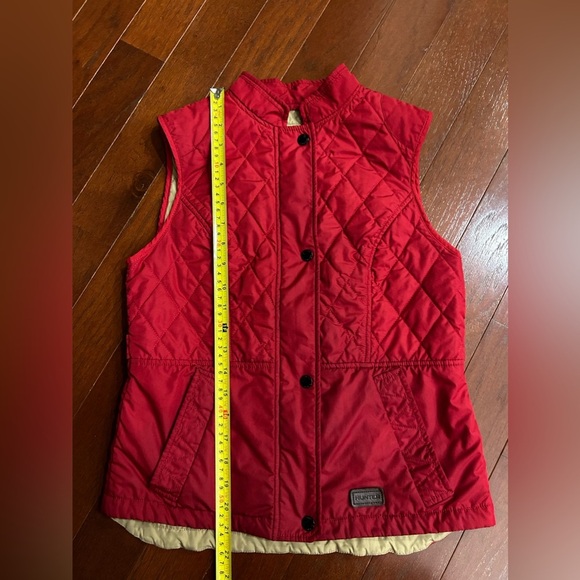 $169 Hunter Quilted Vest Full Zip Women's Sz 0 Red with Pockets water resistant - Picture 12 of 14